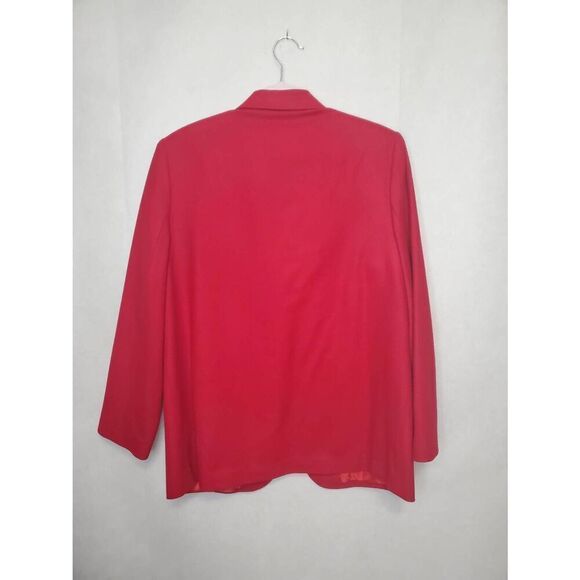 Requirements Vintage Women's Petite 100% Wool Single Button Red Blazer Old Money - Picture 9 of 10